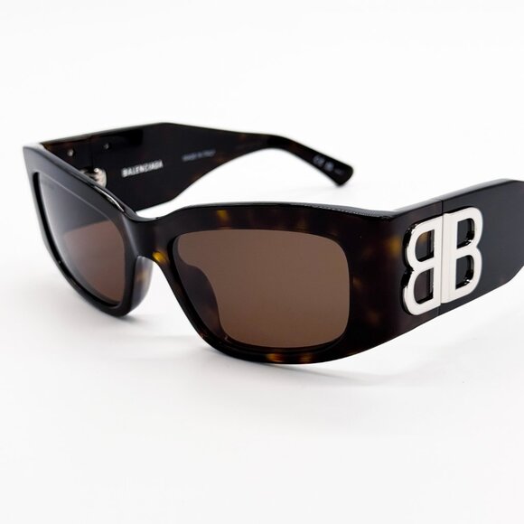 NEW BALENCIAGA BB0360S 002 SUNGLASSES UNISEX TORTOISE RECTANGULAR BALENCIAGA - Picture 6 of 14